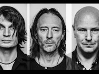 Collage of Radiohead rock band members