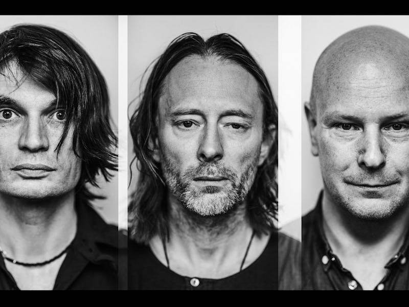 Collage of Radiohead rock band members