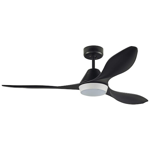 Rivet Modern Angular 3 Blade Ceiling Flush Mount Fan with Integrated LED Light