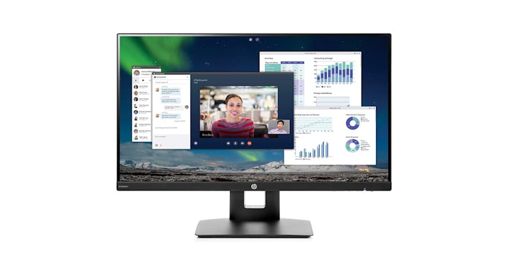 HP monitor on a white background