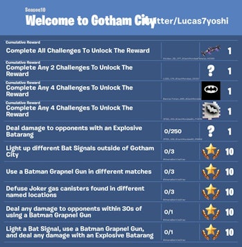 fortnite batman challenges