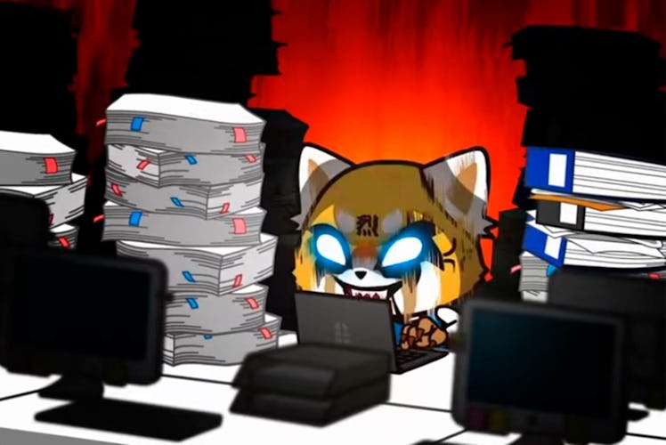 Still of angry Retsuko in Aggretsuko