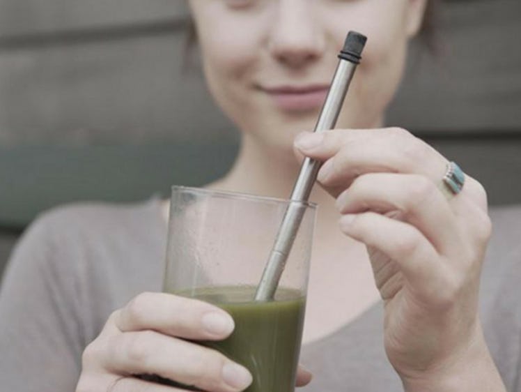 Collapsible Reusable Straw With Cleaner & Case