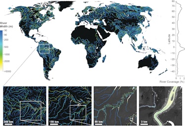 rivers and streams Global River Widths from Landsat (GRWL) Database