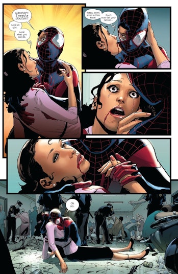 Scene of Rio's death in Ultimate Spider-Man Venom Wars