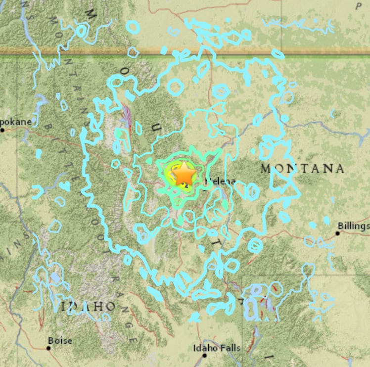 earthquake map contours lines