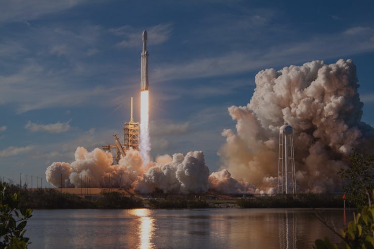 The SpaceX Falcon heavy launch