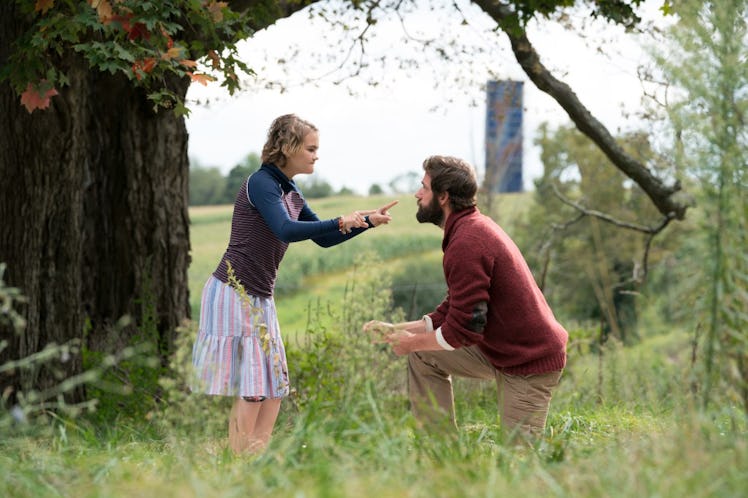 A frustrated Regan (Millicent Simmonds) gets frustrated when the new hearing aid her father built do...