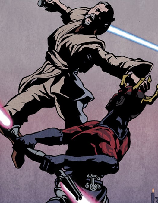 Darth Maul fights an elder Obi-Wan