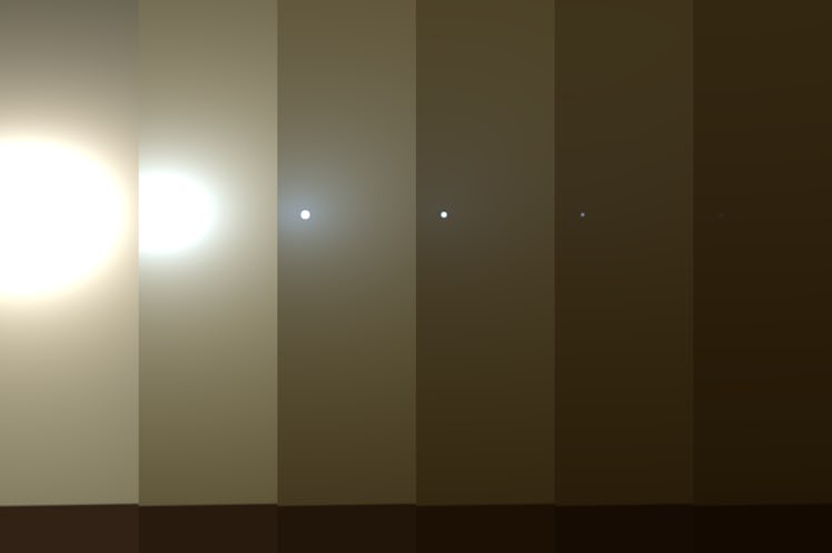 Atmospheric opacity images from the Opportunity rover on Mars.