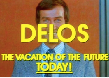 Delos, the fictional company that runs 'Westworld,' as depicted in the 1980 TV series 'Beyond Westwo...