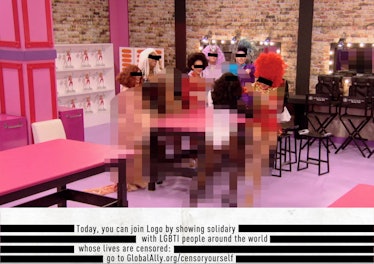 Episode of RuPaul's Drag Race with Logo's Day of Disruption censoring