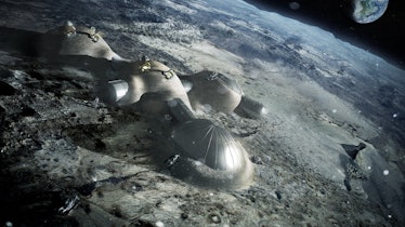 A European Space Agency depiction of a moon base.