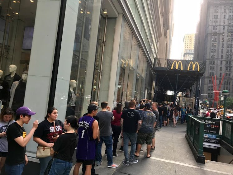 Fans lined up in Manhattan.