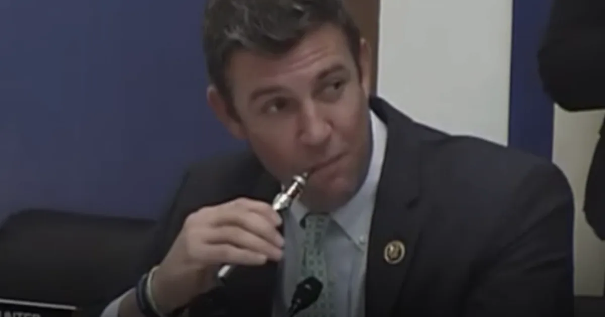 Congressman Duncan Hunter Vapes While Legislating, Is All Out of Fucks