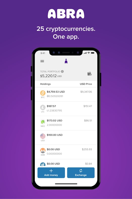 Abra now supports a number of cryptocurrencies.