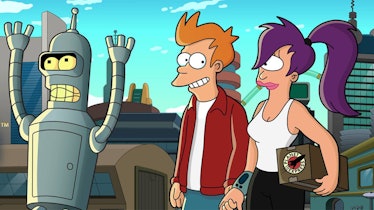 Bender, Fry, and Leela.
