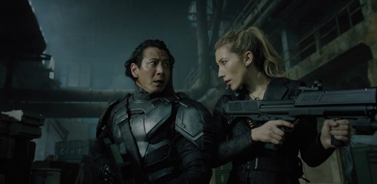 Will Yun Lee (left) plays the original body of Takeshi Kovacs.