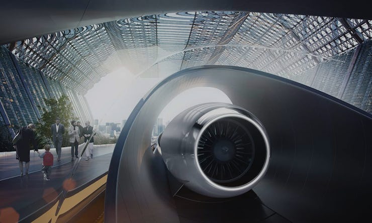 A digital illustration of the hyperloop transportation technology