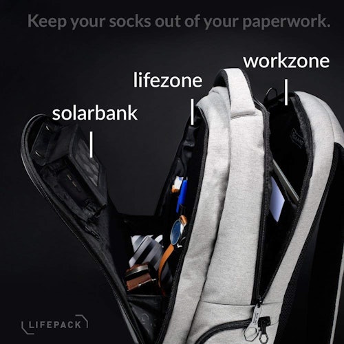 Lifepack Solar Powered and Anti-Theft Backpack