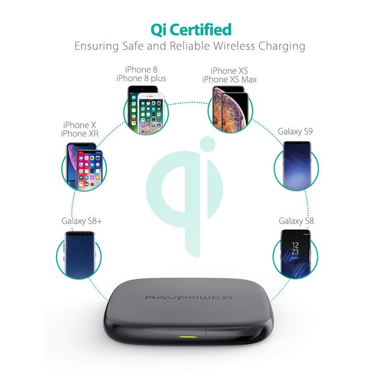 RAVPower Qi-Certified 10W Fast Wireless Charger for Galaxy S9+ S9 S8+ S8 Note 8 with HyperAir,7.5W C...
