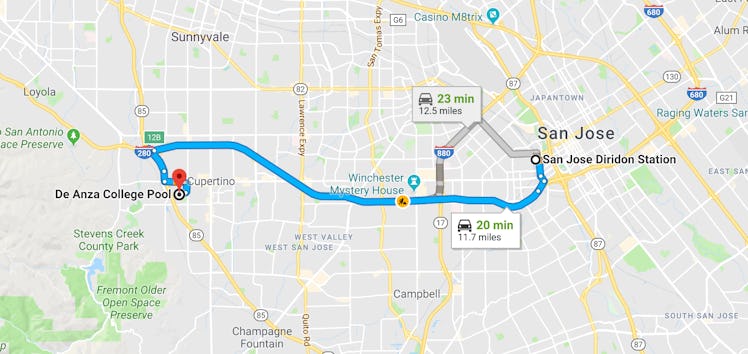The proposed hyperloop route.