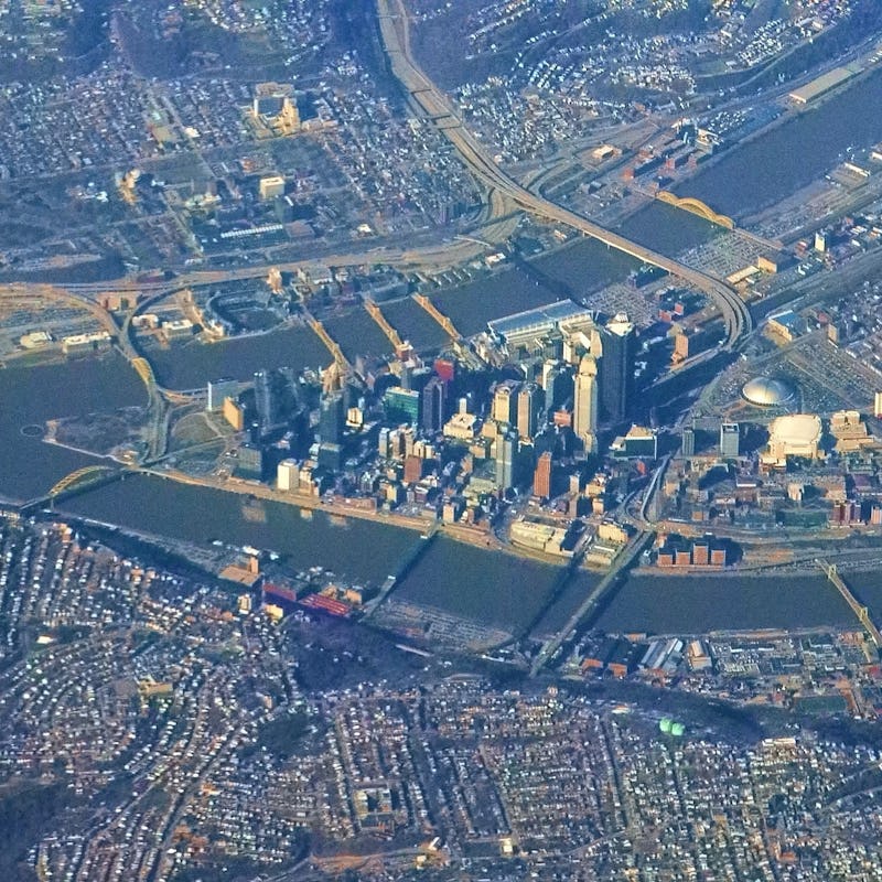 An aerial view of Pittsburgh