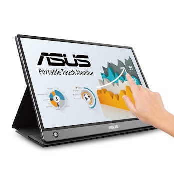 ASUS ZenScreen MB16AMT 15.6" Full HD Portable Monitor Touch Screen IPS Non-Glare Built-in Battery an...