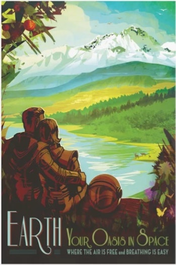 NASA Retro Space Travel Poster #2 - Earth Poster