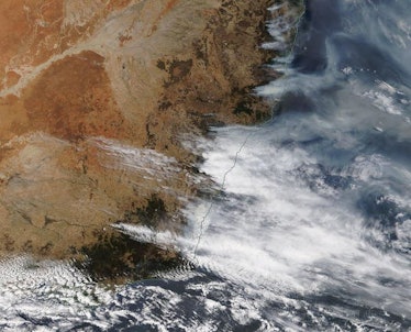 A NASA Worldview satellite image shows smoke over New South Wales on December 6, 2019.