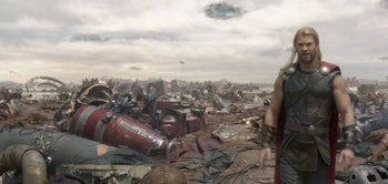 Thor gets blasted to the planet of Sakaar.
