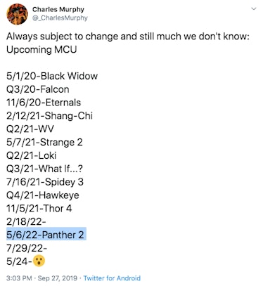 Black Panther 2 release date leaks