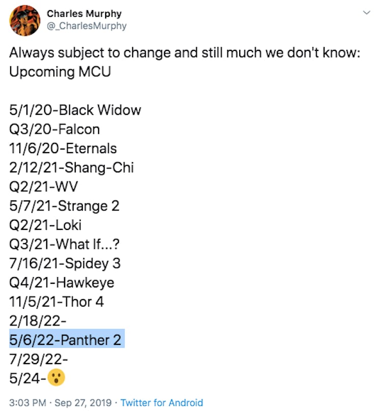 Black Panther 2 release date leaks