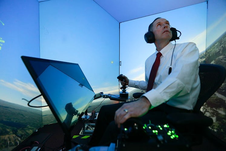 Air Force Colonel Gene Lee in simulated combat against Alpha