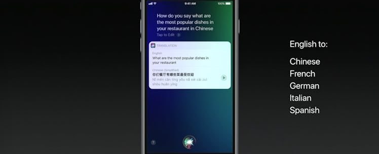 Siri also supports translations now.
