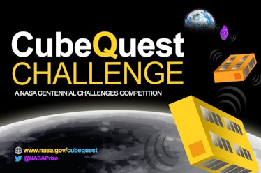 NASA poster with "Cube Quest Challenge" text
