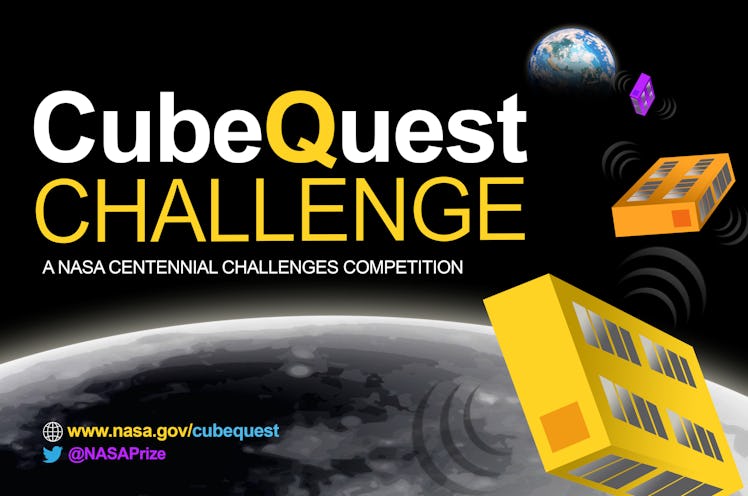 NASA poster with "Cube Quest Challenge" text
