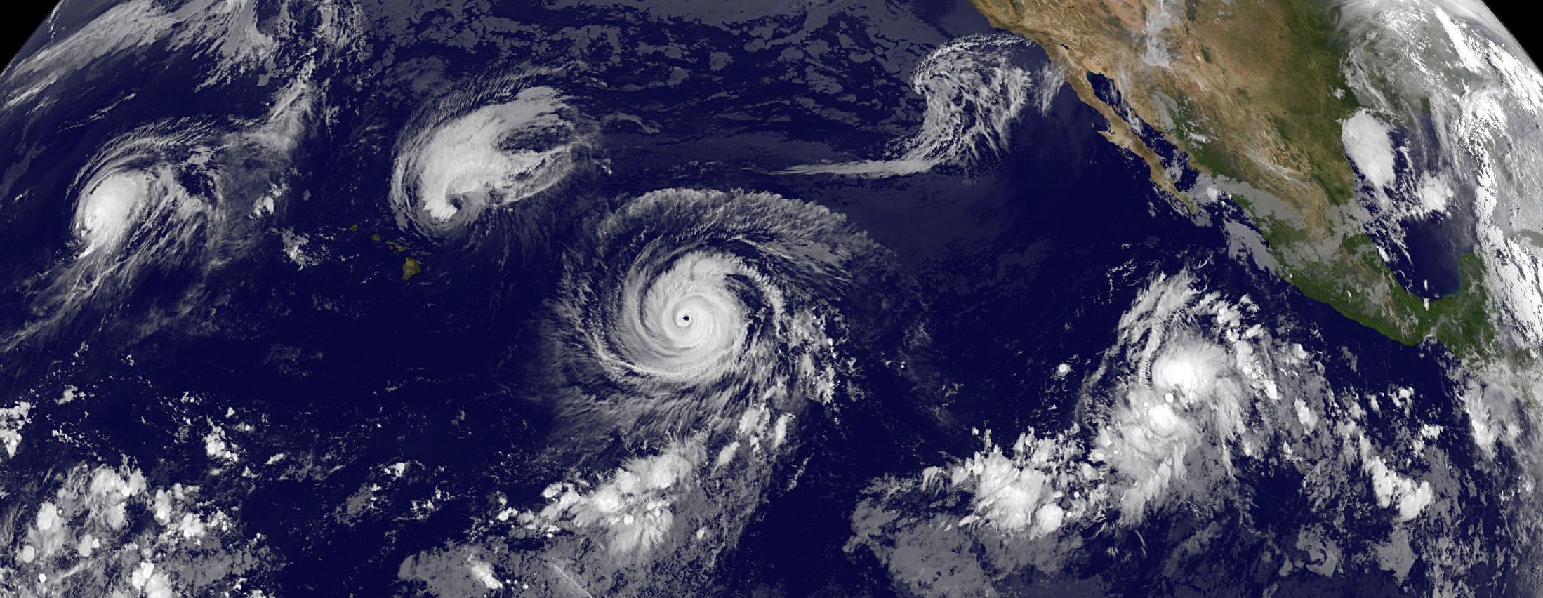 Three Category-4 Hurricanes Hit the Pacific at Once, for the First Time 