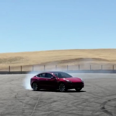 Tesla Model 3 performance edition skidding