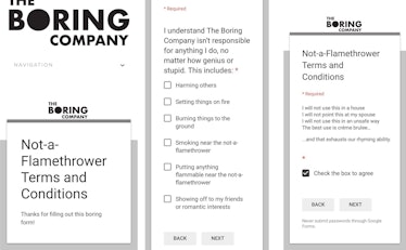 Boring Company terms as outlined.