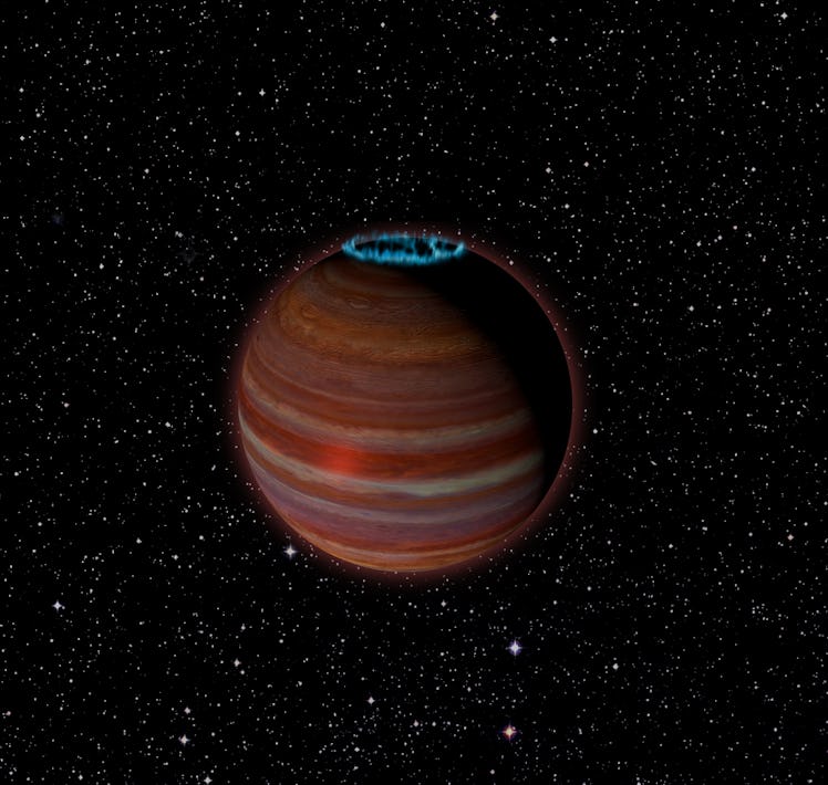 Artist's conception of SIMP J01365663+0933473, an object with 12.7 times the mass of Jupiter, but a ...