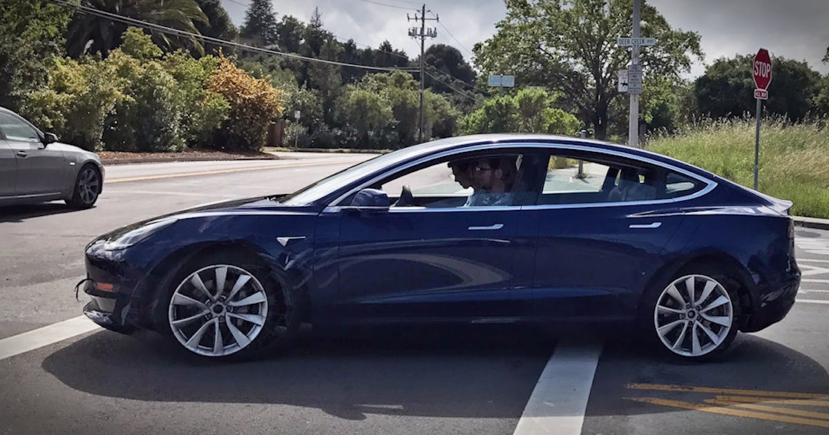 Tesla Model 3 Prototype Spotted In Blue And It Looks Gorgeous Tesla Model 3 Prototype Spotted In Blue And It Looks Gorgeous