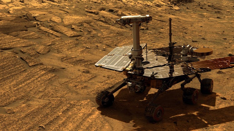 NASA's Opportunity rover on Mars in this simulated view