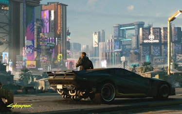 The protagonist V gets a cool car in 'Cyberpunk 2077'.