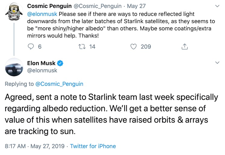 SpaceX CEO Elon Musk responding to concerns.