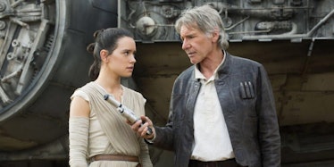 Rey and Han Solo in 'The Force Awakens'.