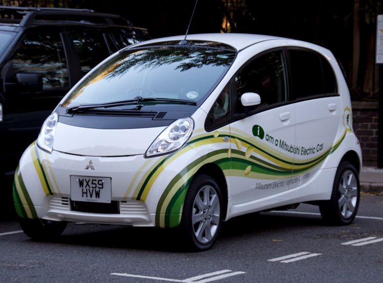 An electric car parked up.