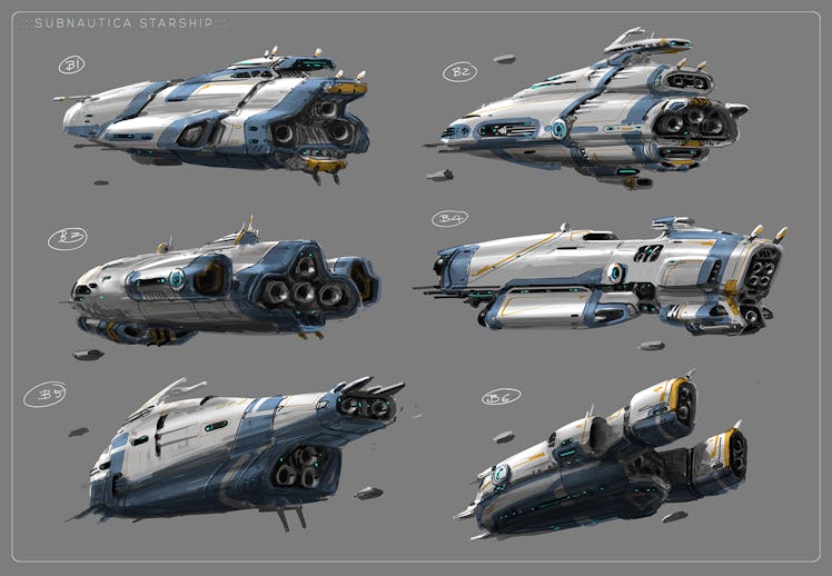 Collage of six Star Wars space ships