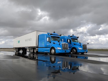 Waymo's autonomous trucks on the road.