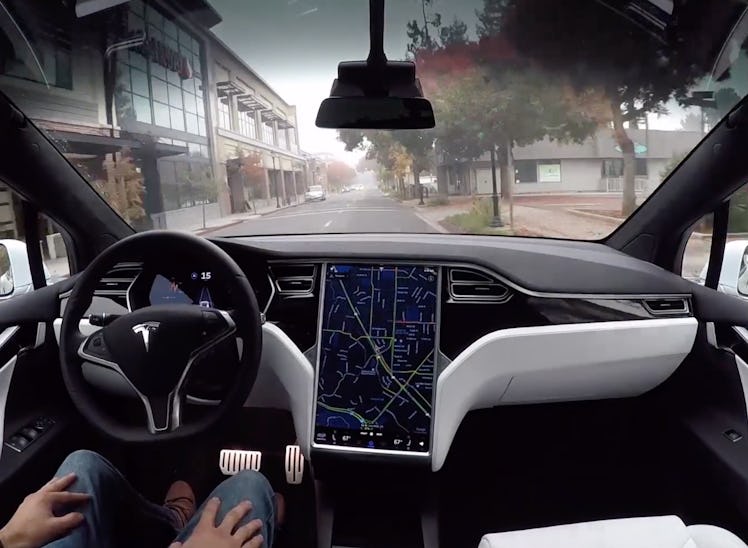 Tesla's autonomous car in action.